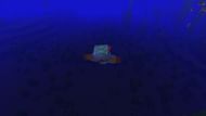 A player swimming with a respiration turtle shell (Image via Minecraft)